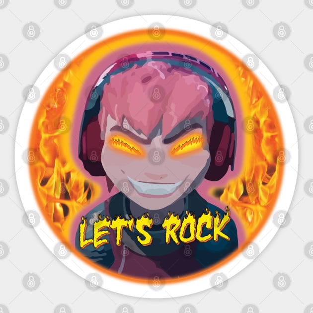 Nimona Fantasy Art, Let's Rock Sticker by AqlShop